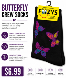 Butterfly Crew Socks