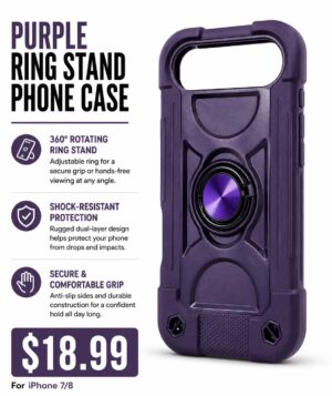PURPLE RING STAND PHONE CASE