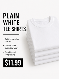 Plain White Tee Shirts