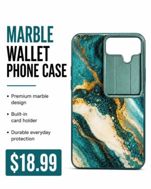 MARBLE WALLET PHONE CASE