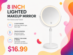 8 inch Lighted Makeup Mirror