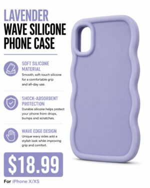 LAVENDER WAVE SILICONE PHONE CASE